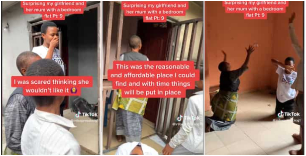 Young lady's boyfriend rents flat for her family