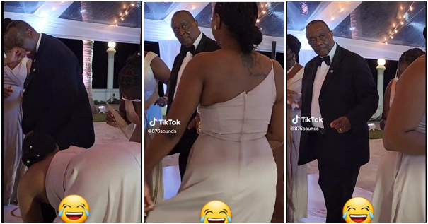 Father gives daughter epic reaction after he caught her twerking at wedding |battabox.com