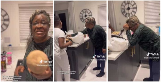 Nigerian mother screams daughter shows her yam she bought for N4k in UK