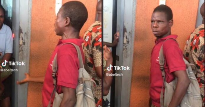 Nigerian man threatens to scatter the bank as security man shuts door against him| Battabox.com