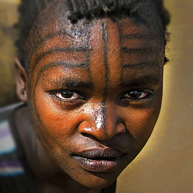 girl with tribal marks