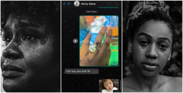 Nigerian lady discusses ring with lover