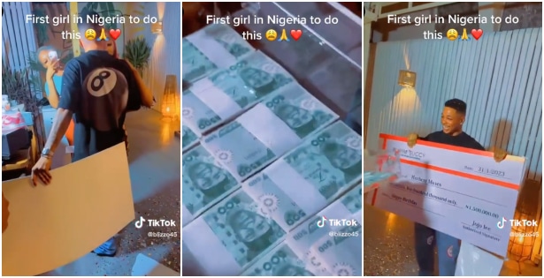 Best girlfriend in Nigeria hands over N1.5m in new Naira notes to boyfriend