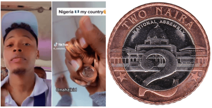 Nigerian man goes to withdraw N5k from bank, gets paid in N2 coins