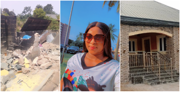 Nigerian lady demolished an old building of her mother | battabox