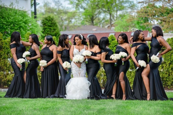 black bridesmaid style