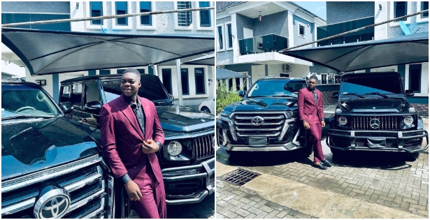 Cute Abiola and his luxury cars