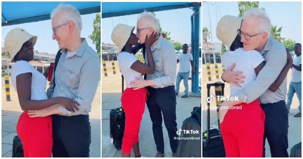 Lady hugs her oyinbo man who travels from his country to meet her |Battabox.com