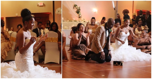 Bride goes down on her knees to praise God |Battabox.com