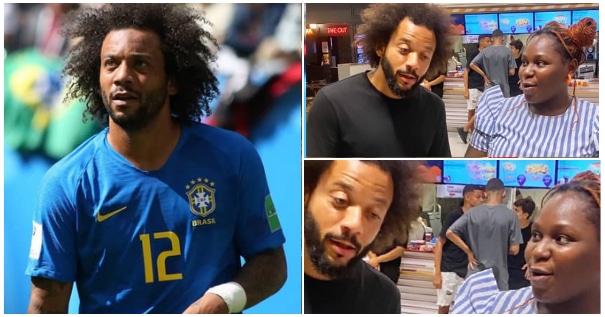 Nigerian lady meets football star Marcelo without knowing his identity | Battabox.com