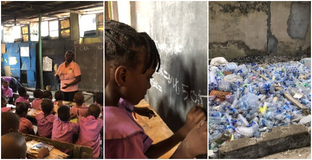 Nigerian students pay school fees with plastic bottles
