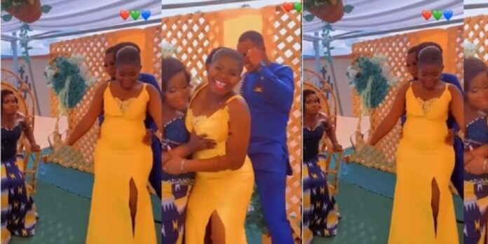 Bride walks out of wedding venue after husband grinds on another lady