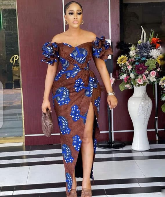 ankara gown with front slit