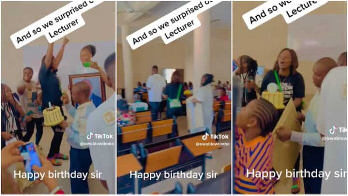 Students make lecturer mile, surprise him with birthday cake & pararan | Battabox.com
