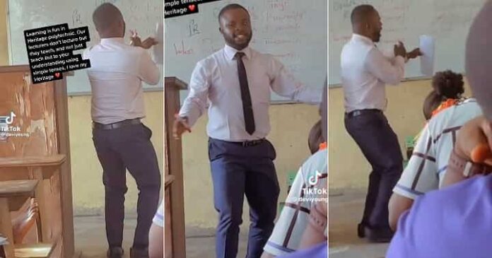 Nigerian polytechnic lecturer dances while teaching | Battabox.com