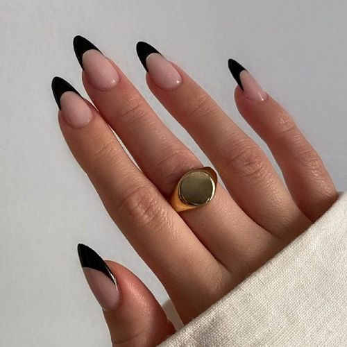 Black French Nails Tip