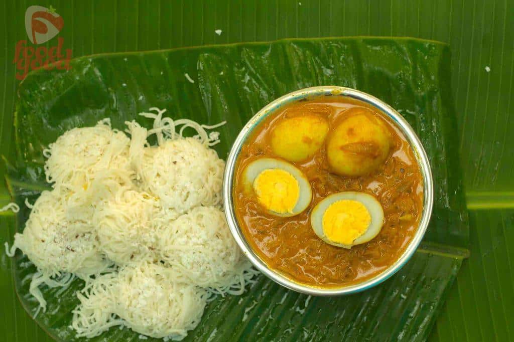 Idiyappam and egg curry