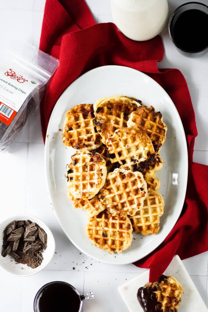 Liege waffles served with hot choco