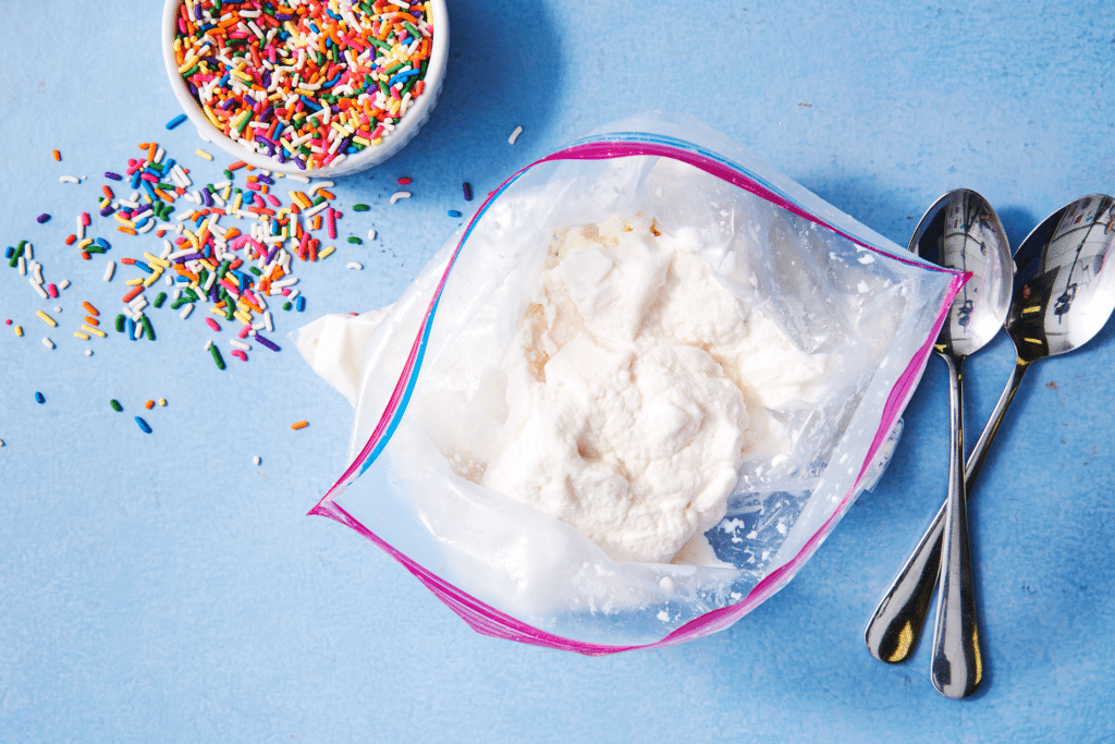 Ice cream in a Bag homemade ice cream recipe