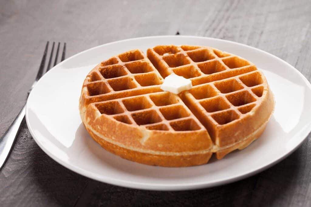 Bisquick waffles with butter