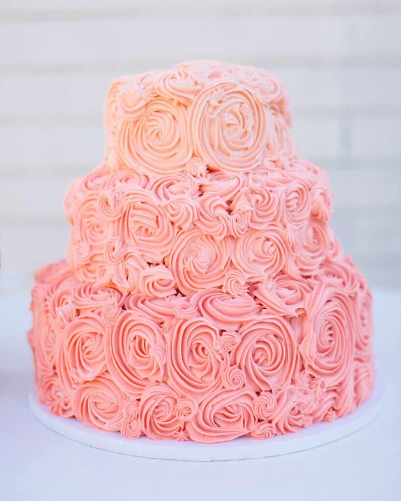 Peach engagement cake design