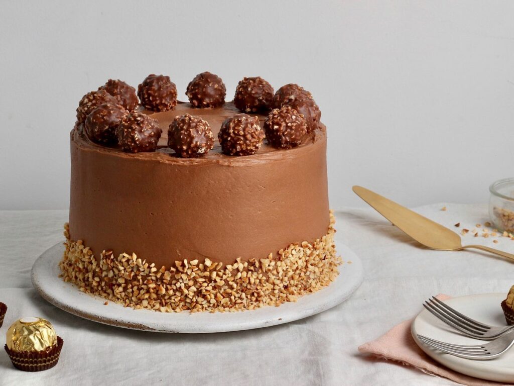 Ferrero rocher simple cake design