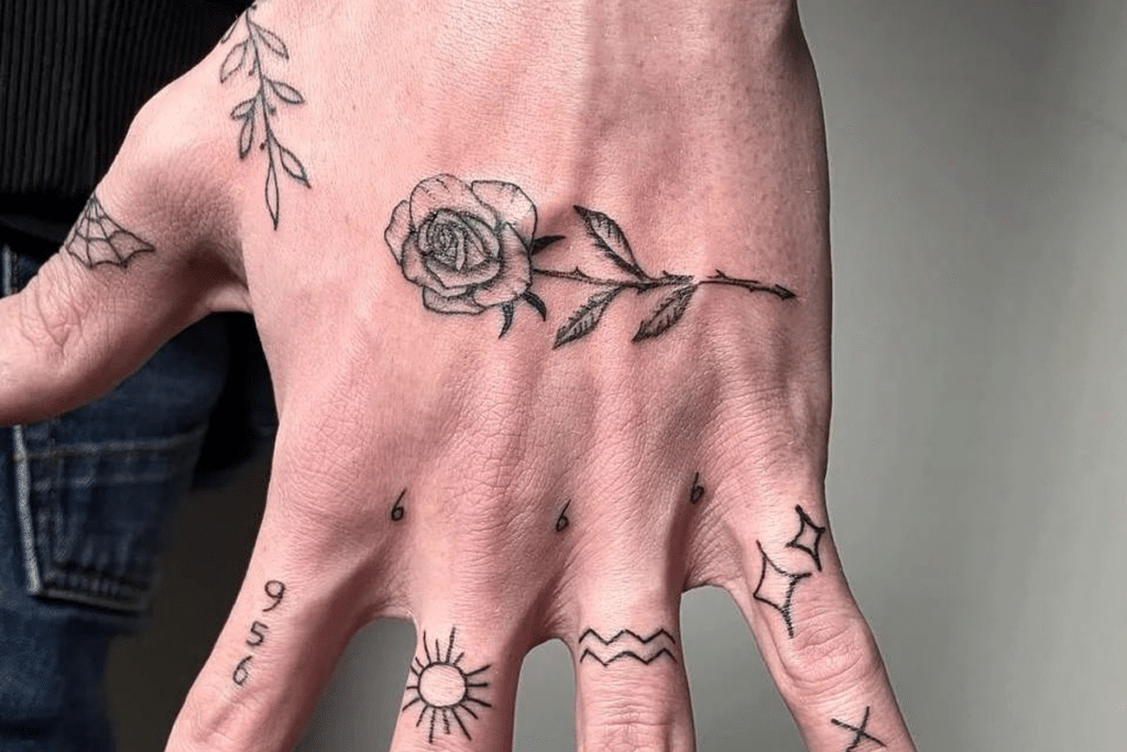 simple hand tattoo for men