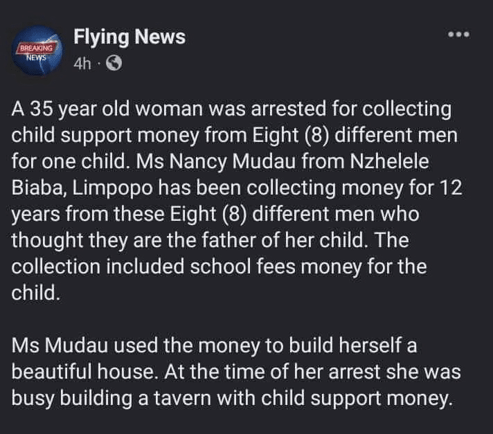 Woman collects child support money from 8 men 
