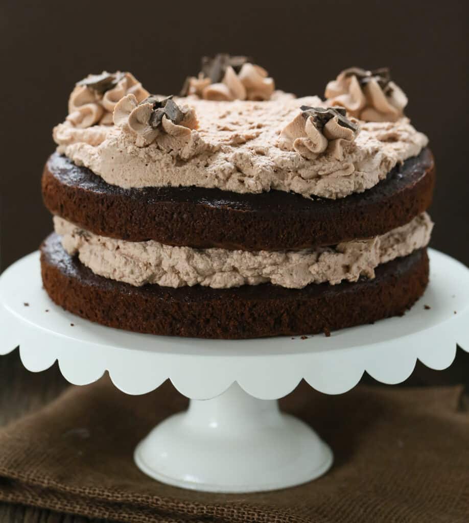 Naked chocolate mousse cake