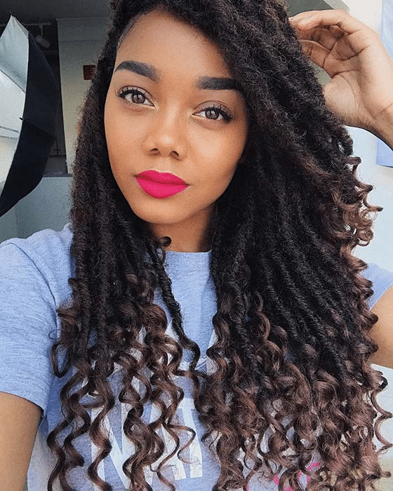 Soft locs with curls