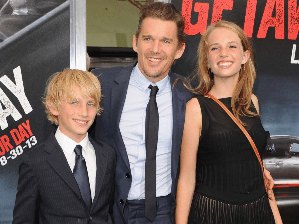Ethan Hawke and his children