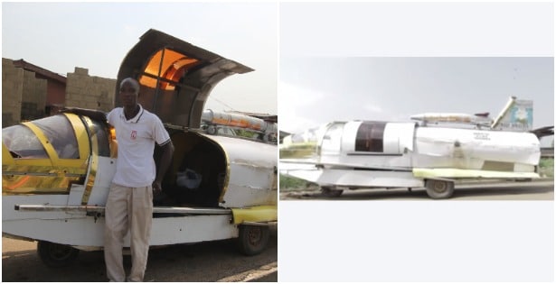 Nigerian inventor creates flying jet car out of ordinary materials