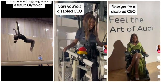 Lady shares video story of plans to be an olympian, ends up disabled CEO