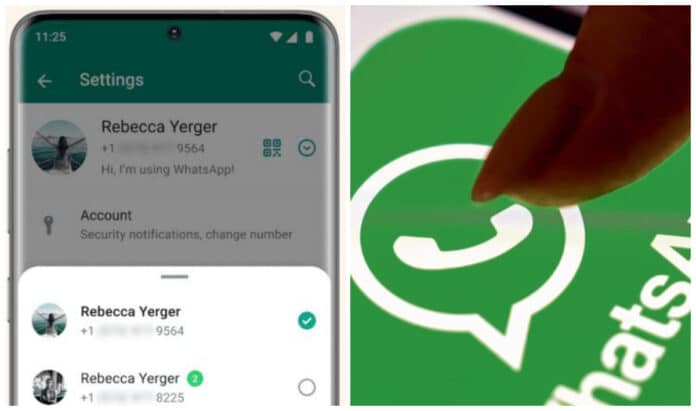 Whatsapp allows two accounts log in on one phone
