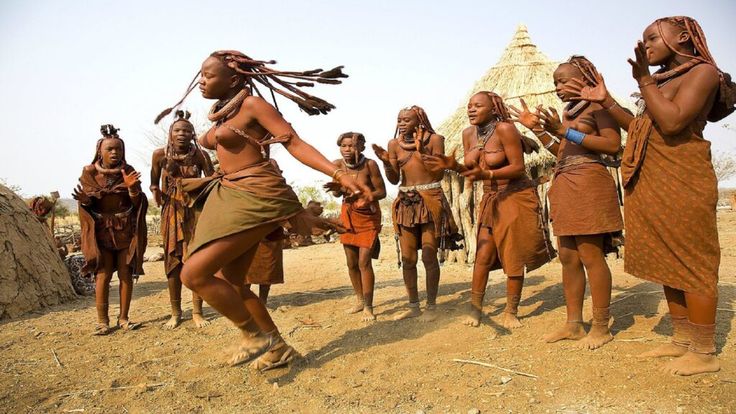 The Himba People dancing and having fun