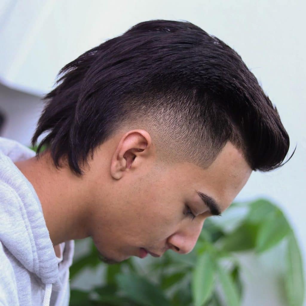 Mullet Haircut with Shaved side