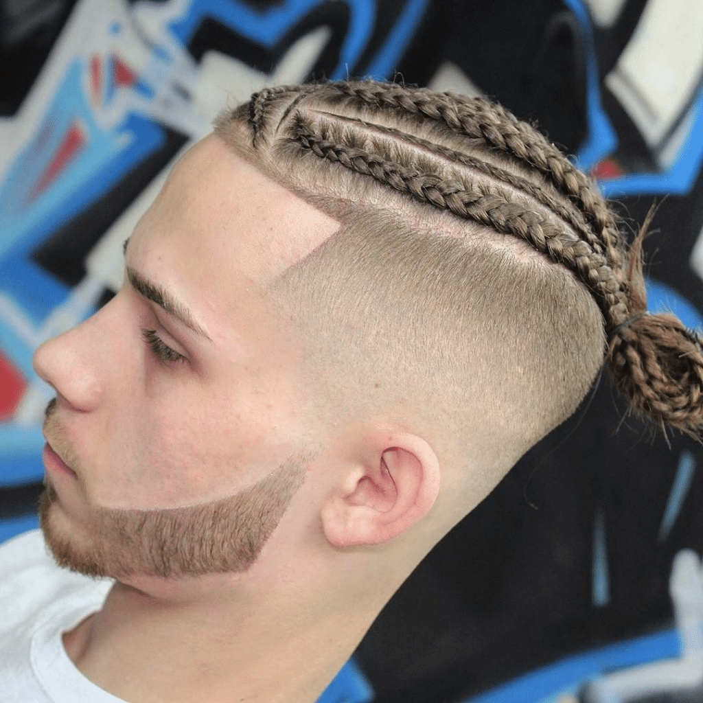Braided Bangs with High Fade