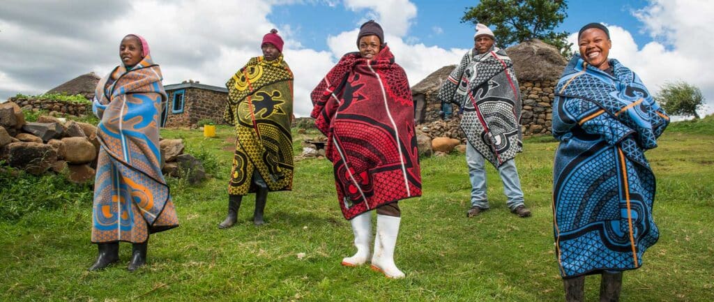Basotho blankets in different colours