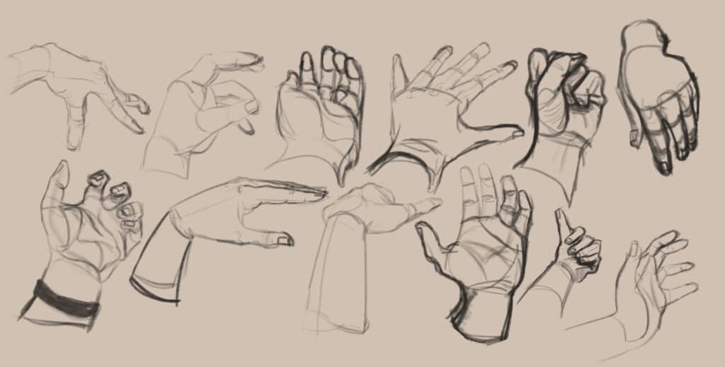 Drawings of hand reference