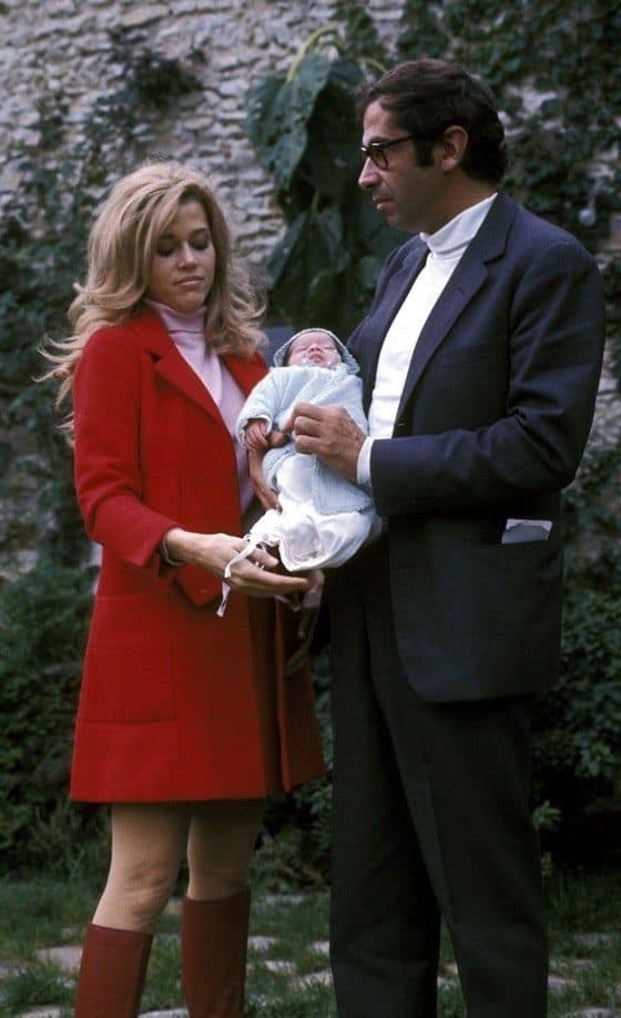 Vanessa Vadim as a baby with both her parents, Jane Fonda and Roger Vadim