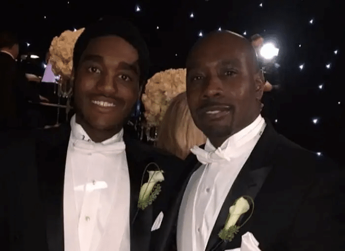 Grant Chestnut and his father Morris Chestnut at an event