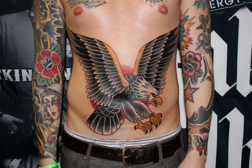 Eagle Tattoo on the Stomach