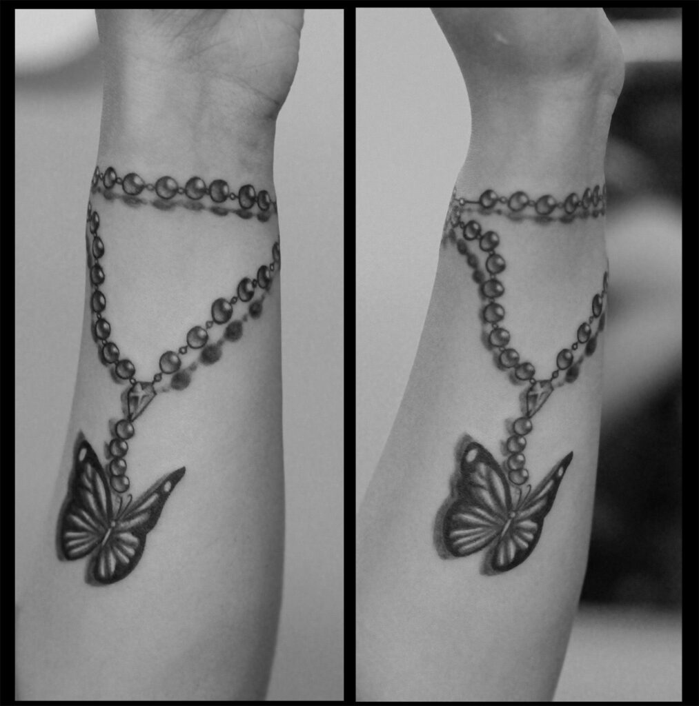 Butterfly Chain Tattoo Design