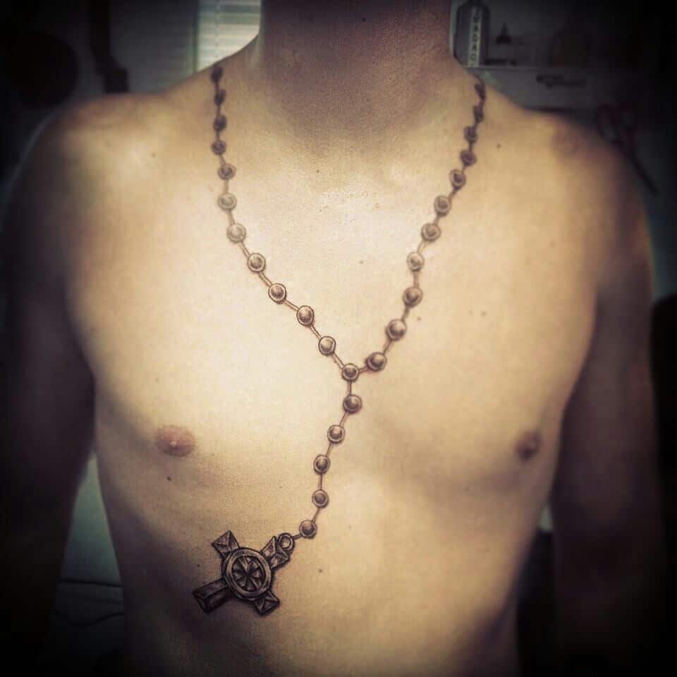 Chain Rosary Necklace Tattoo