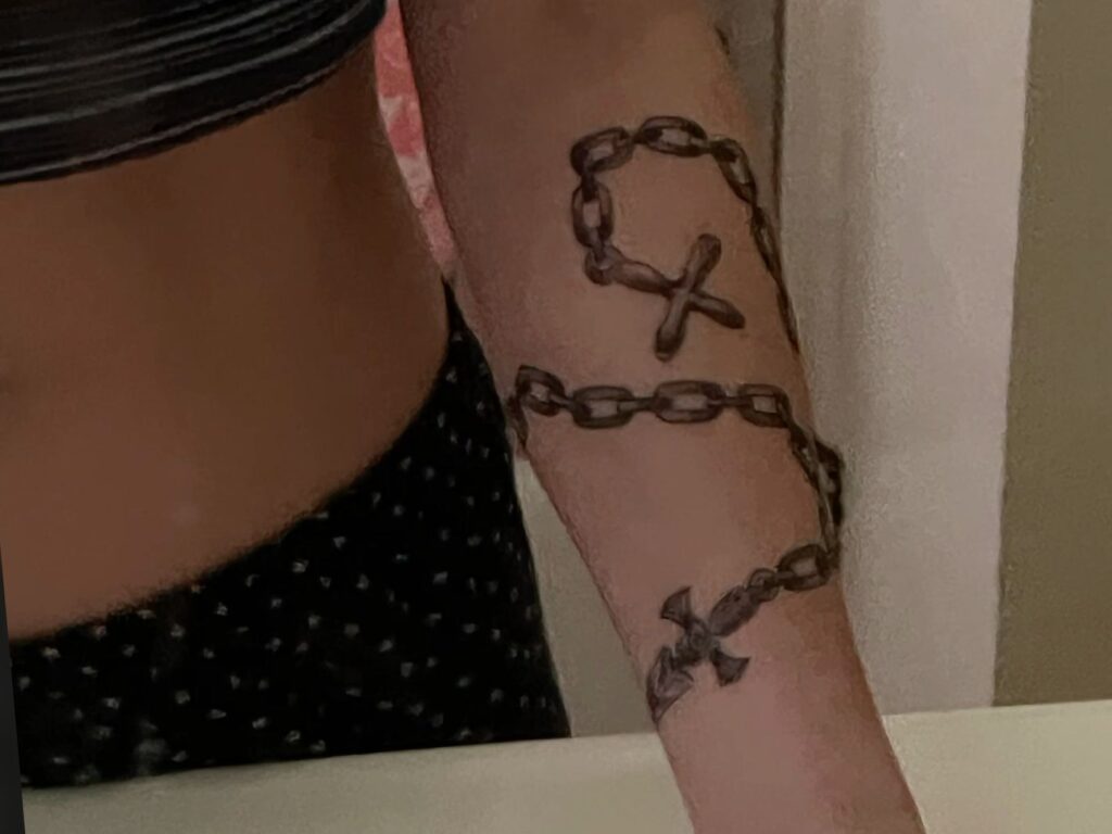 Cross x Kurapika Chain Tattoo