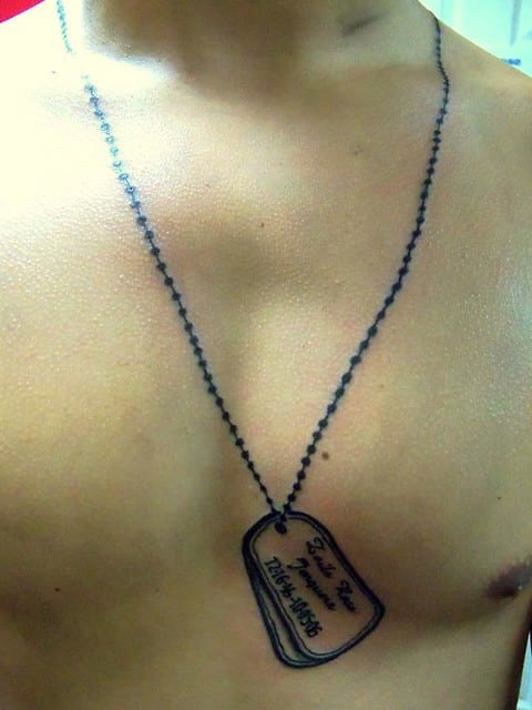 Dog tag chain necklace tattoo