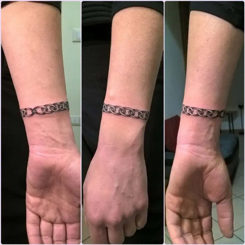 wrist chain tattoo design for women