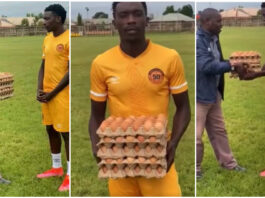 Footballer gets 5 crates of eggs for being best player of the match