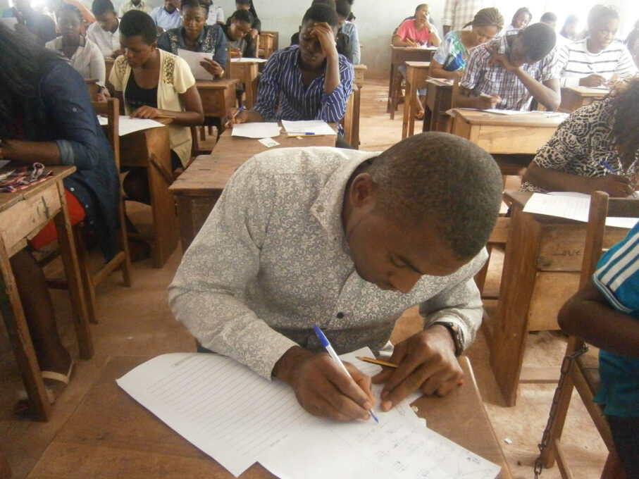 Students taking an examination
