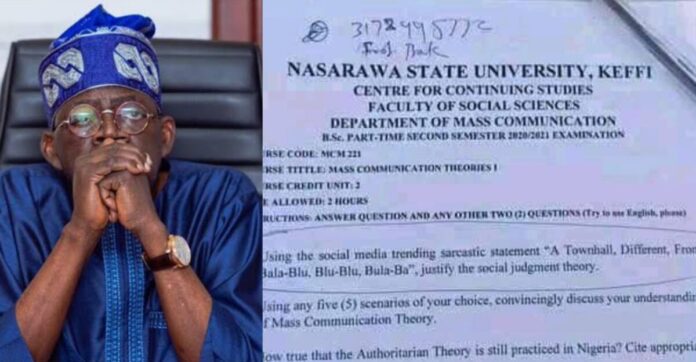 Celebrated blunder: Tinubu’s ‘Bala blu’ becomes an exam question in Nigerian university | Battabox.com